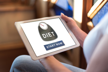 Diet concept on a tablet