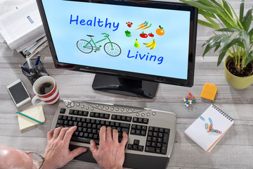 Healthy living concept on a computer