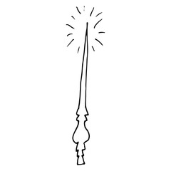 Hand drawn doodle magic wand.Perfect for invitation, greeting card