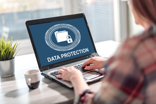 Data protection concept on a laptop screen
