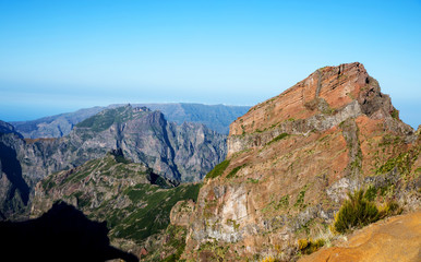 Trekking in the mountains on the island of Madeira