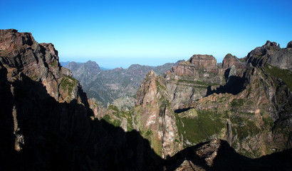 Trekking in the mountains on the island of Madeira