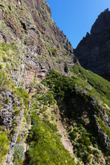 Trekking in the mountains on the island of Madeira