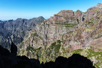 Trekking in the mountains on the island of Madeira