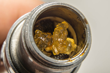 THCA Crystals Inside A Cannabis Extract Vape Pen