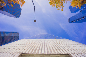 Perspective from below the One World Trade Center in New York