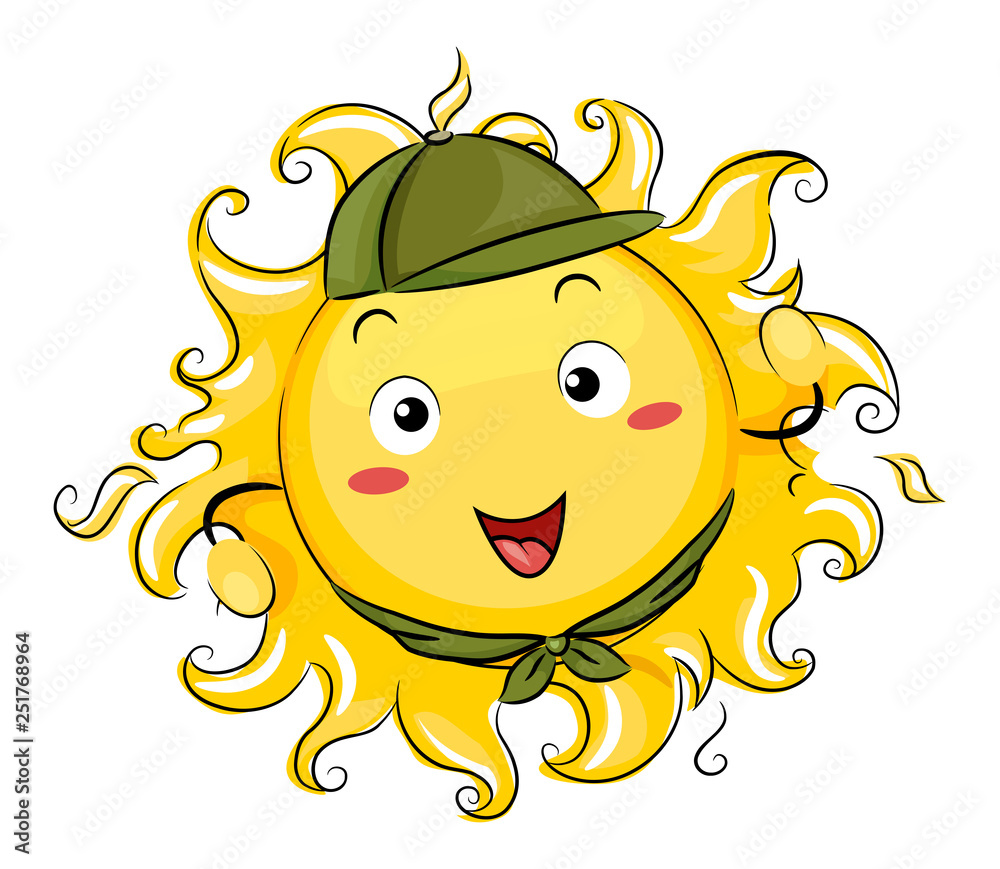 Canvas Prints Sun Mascot Scout Illustration