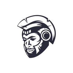 Modern sparta warrior head logo esport
