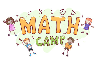 Fototapeta premium Stickman Kids Math Camp Illustration