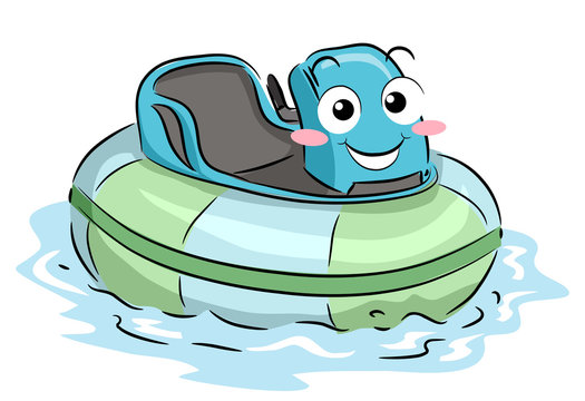 Mascot Bumper Boat Illustration