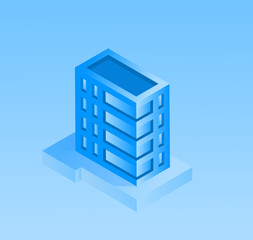 Fototapeta premium Smart city concept. Vector illustration with buildings. Urban cityscape in modern isometric style.