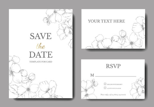 Vector Grey Apple blossom floral botanical flower. Engraved ink art. Wedding background card floral decorative border.