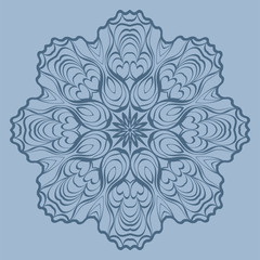Beautiful Round Flower Mandala. Vector Illustration. For Coloring Book, Greeting Card, Invitation, Tattoo. Pastel color