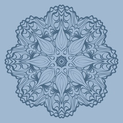 Beautiful Round Flower Mandala. Vector Illustration. For Coloring Book, Greeting Card, Invitation, Tattoo. Pastel color