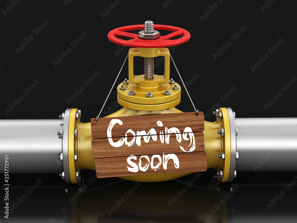 Poster pipeline with coming soon. image with clipping path