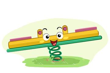 Mascot Seesaw Playground Illustration