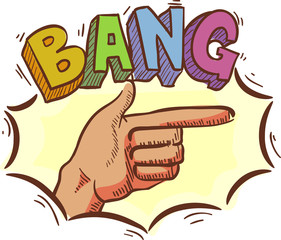 Finger Gun Hand Bang Illustration