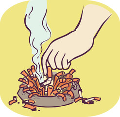 Hand Symptom Chain Smoking Illustration