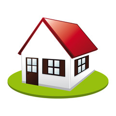 Little cute house. Real estate vector icon.