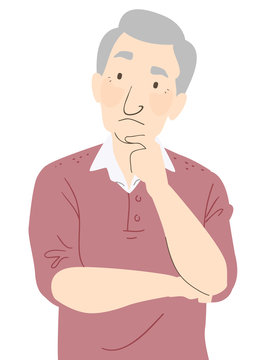recommend clip art: Senior Man Thinking Illustration