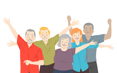 Seniors Citizen Happy Illustration