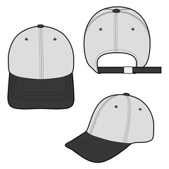 Baseball Cap fashion flat vector  illustration mockup design