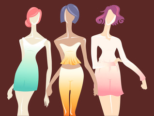 Girls Ombre Clothes Illustration