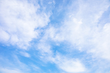 Panorama or panoramic photo of blue sky and clouds or cloudscape.