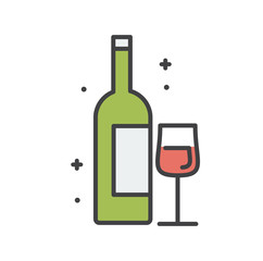 Wine line icon on white background for graphic and web design, Modern simple vector sign. Internet concept. Trendy symbol for website design web button or mobile app