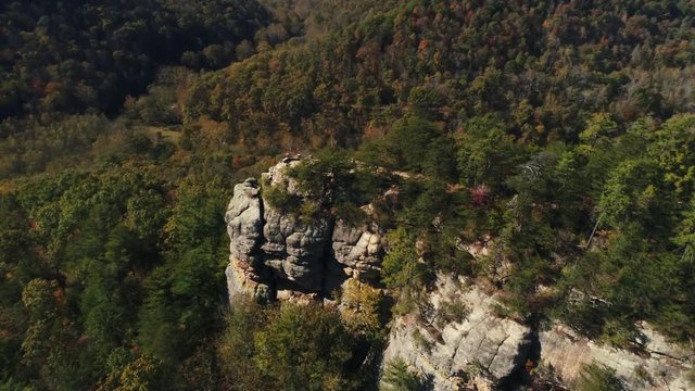 Aerial, Red River Gorge rock formation in Slade, Kentucky