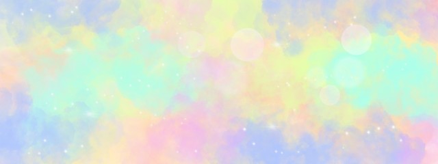 Starry Galaxy Print in Unicorn Colors Pattern.Starry outer space background texture. - Illustration