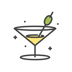 Cocktail line icon on white background for graphic and web design, Modern simple vector sign. Internet concept. Trendy symbol for website design web button or mobile app