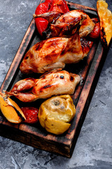 Delicious fried quail