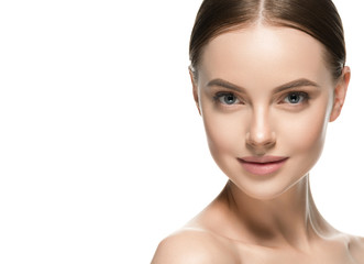 Fototapeta premium Healthy skin woman beauty female natural makeup pure skin portrait