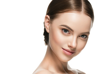 Fototapeta premium Healthy skin woman beauty female natural makeup pure skin portrait