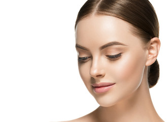 Obraz premium Healthy skin woman beauty female natural makeup pure skin portrait