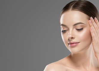 Fototapeta premium Healthy skin woman beauty female natural makeup pure skin portrait