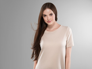 Obraz premium Beautiful hair woman long brunette hairsstyle healthy skin