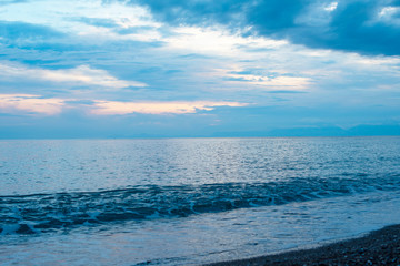 Fototapeta premium sunset on winter sea