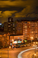 Chelyabinsk in inclement weather in late autumn.