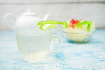 Dried fruits and dried aloe vera with cold soda