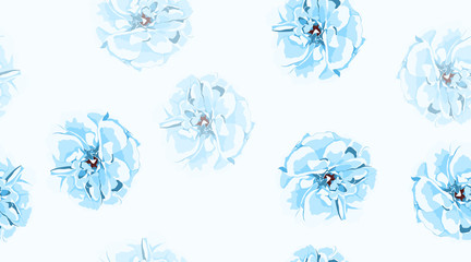 Vintage Roses, Pastel Seamless Pattern.