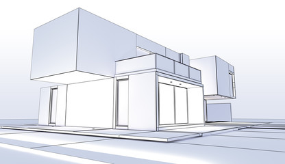 Cubic modern house outline