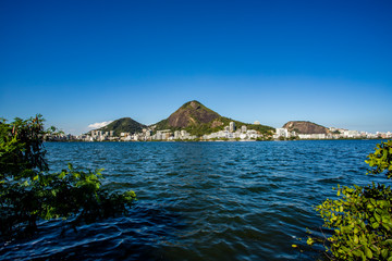 Fototapeta premium Wonderful city. Wonderful places in the world. Lagoon and neighborhood of Ipanema in Rio de Janeiro, Brazil South America. 