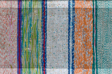 Textural textile background. Homespun rug