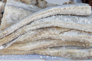 salted codfish in a market