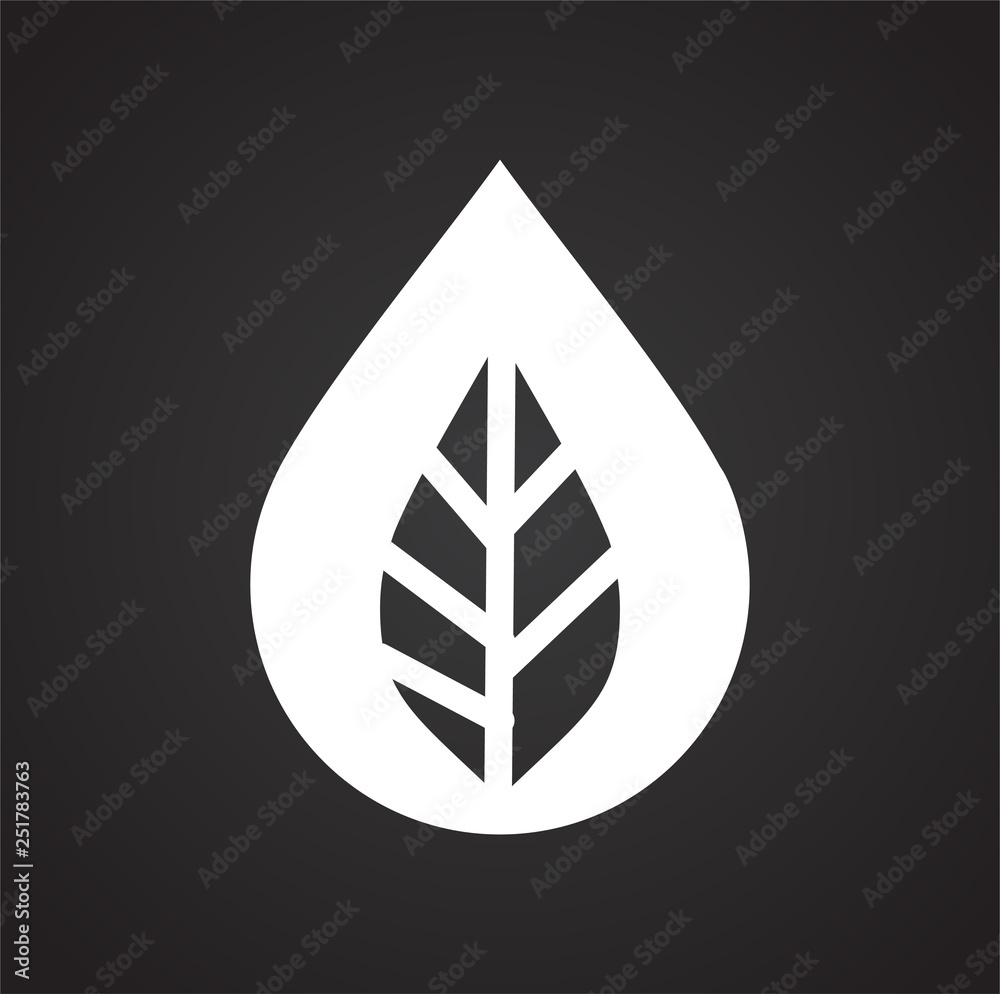 Poster drop water icon on black background for graphic and web design, modern simple vector sign. internet 