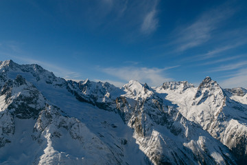Fototapeta na wymiar Western Caucasus mountain. Dombai ski resort, Karachay-Cherkessia, Russia.