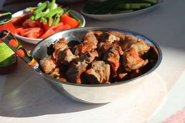 Summer grilled meat meal