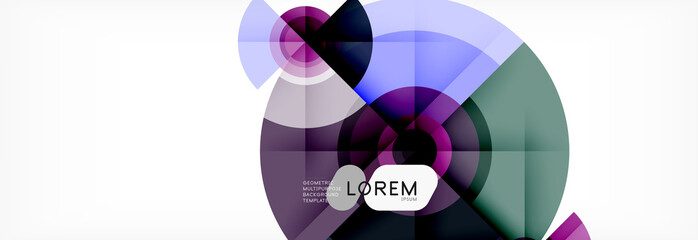 Obraz premium Round circles and triangles abstract background